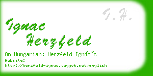 ignac herzfeld business card